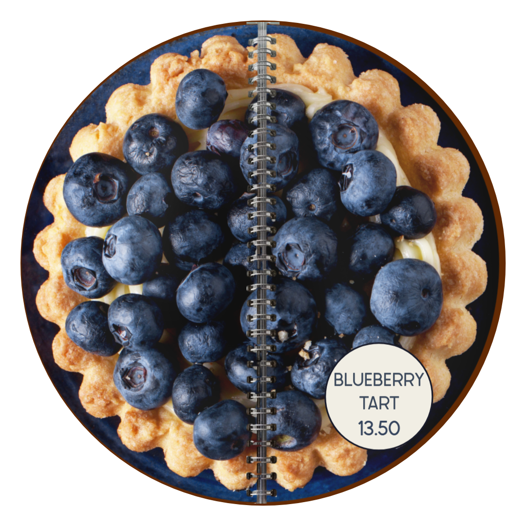 Blueberry tart circular menu